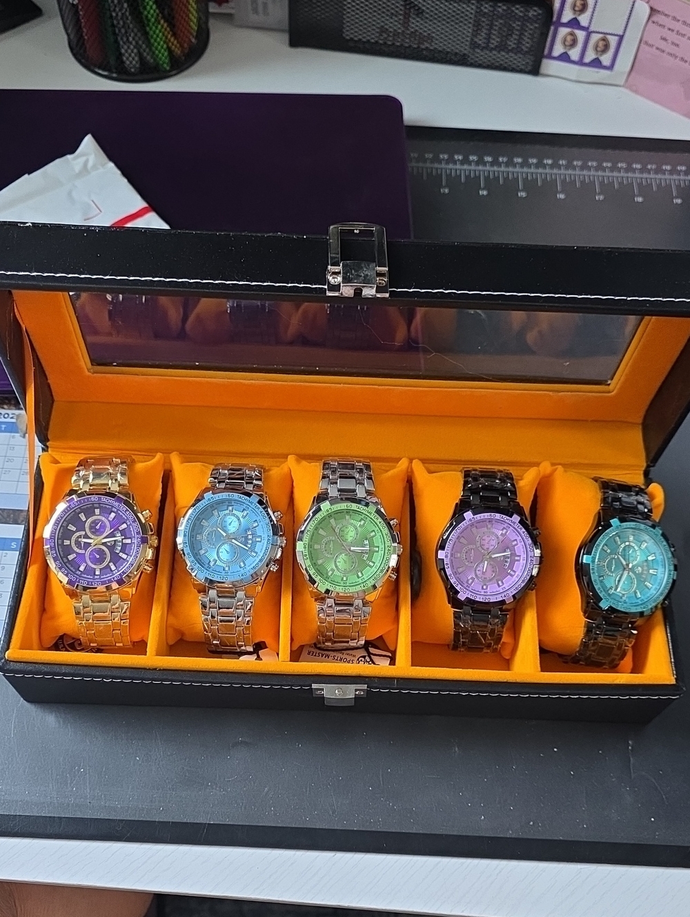 404. Set Of 5 Stainless Steel 48mm Men's Watches